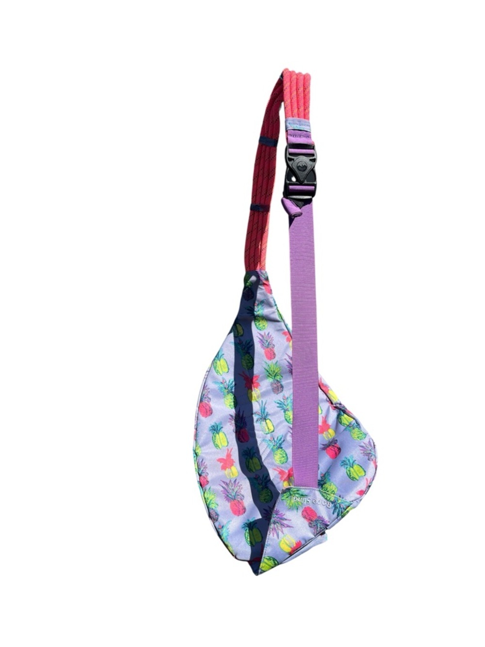 Kavu Lavender Pineapple Rope Sling with Pink Strap, OS - Picture 3 of 5